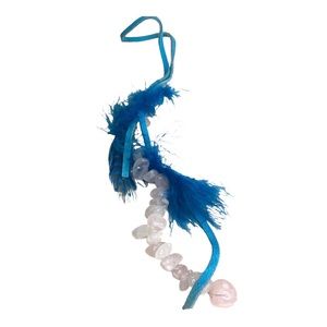 Amulet for Protection Rose Quartz, Feather and Leather